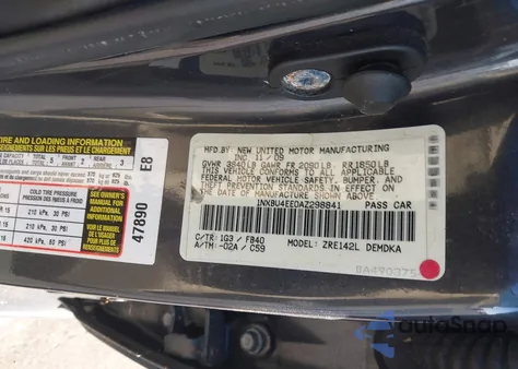 2010 Toyota Corolla from USA, damaged, VIN 1NXBU4EE0AZ298841